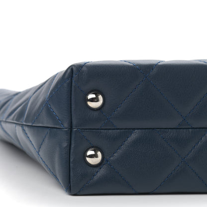 Chanel Calfskin Quilted In The Business North South Tote Blue 8 of 9