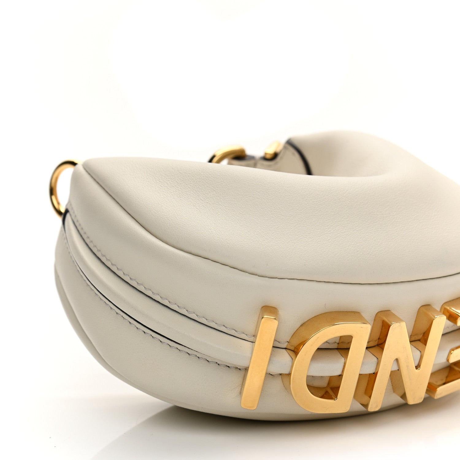 Fendi Vitello Grace Matte Nano Fendigraphy Hobo Charm White Ice 8 of 9