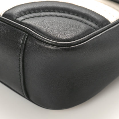 Gucci Calfskin Matelasse Mini GG Marmont Shoulder Bag Black White 9 of 9