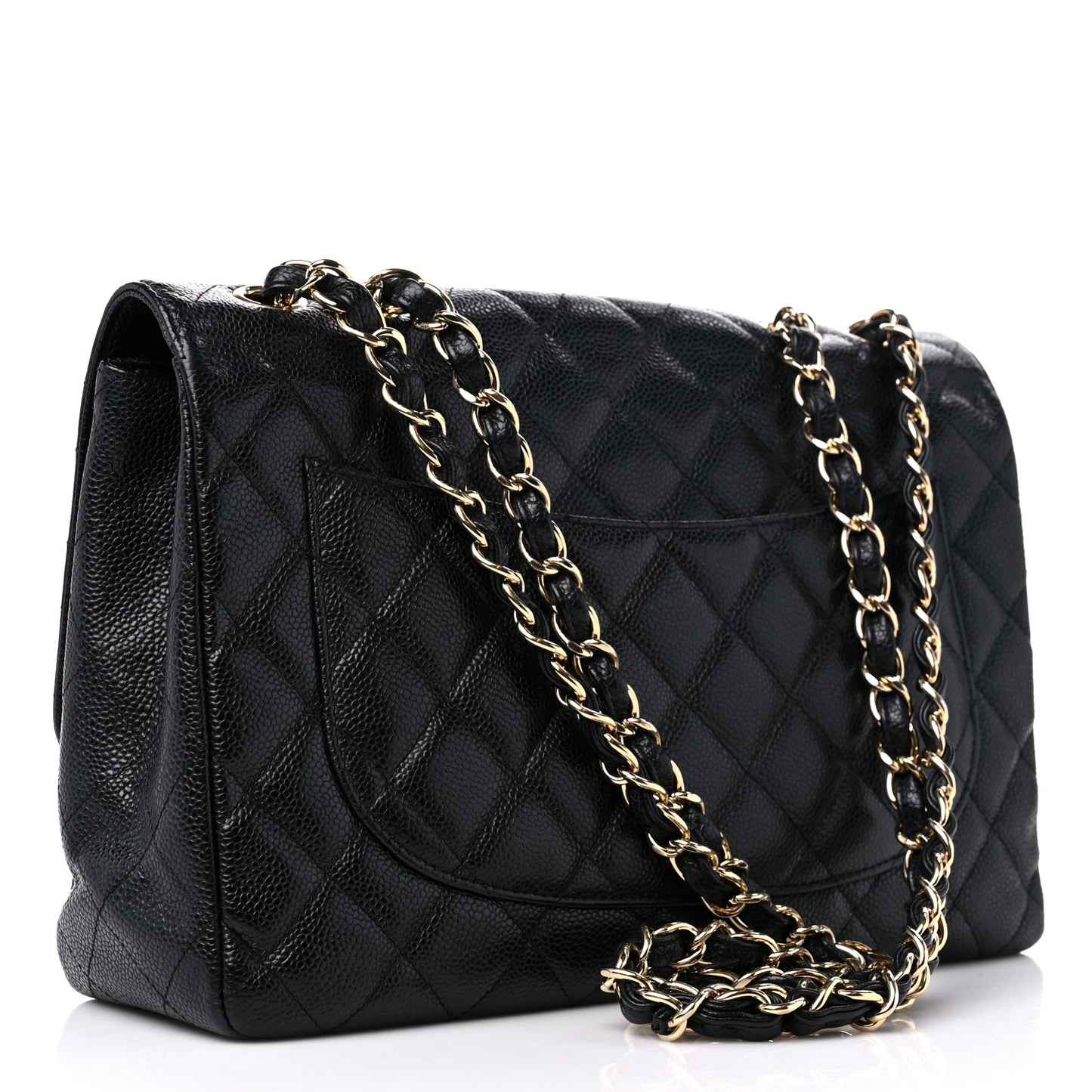 Caviar Quilted Jumbo Single Flap Black