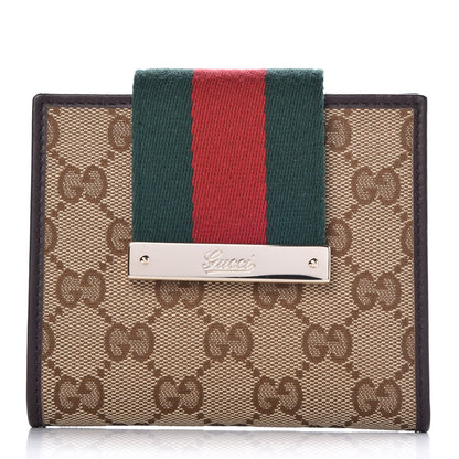 Gucci Monogram Web Ladies Web French Wallet Brown 1 of 7
