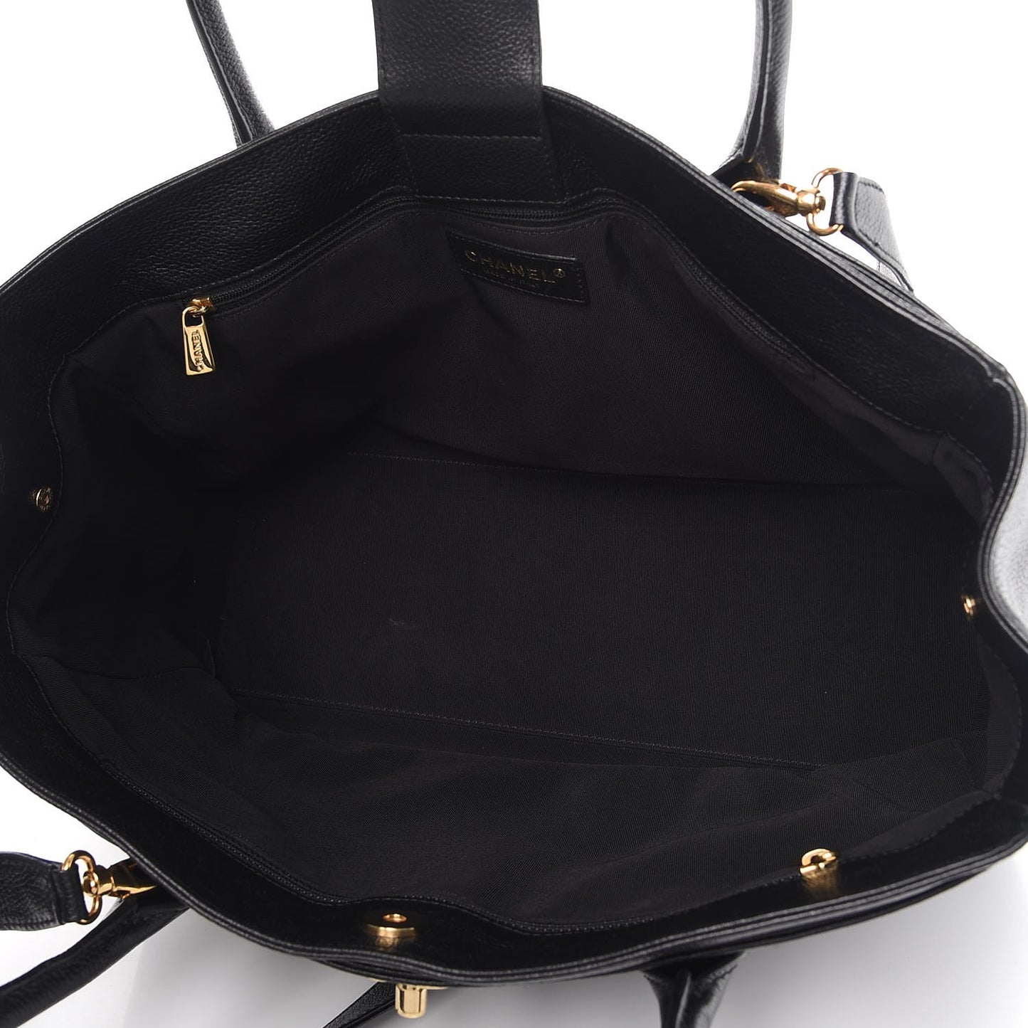 Calfskin Cerf Executive Shopper Tote Black