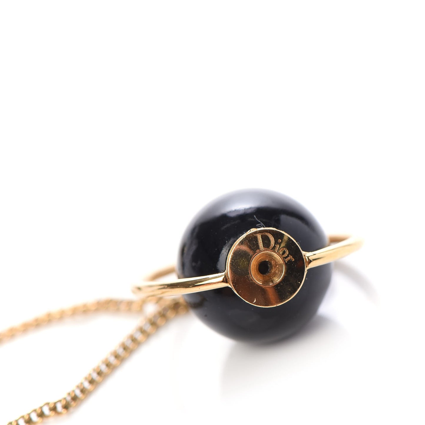 Pearl Tribales Dangle Chain Earrings Black Gold