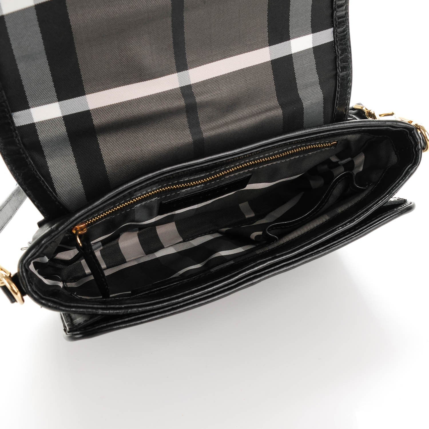 Burberry Calfskin Buckle Shoulder Bag Black 5 of 8
