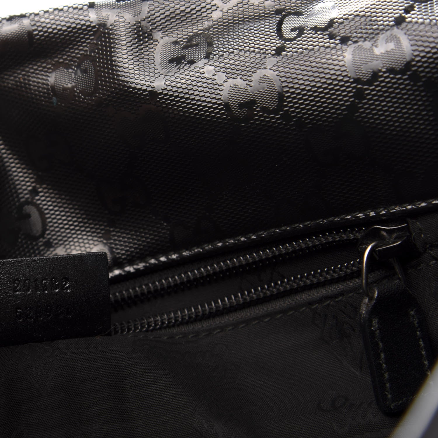 Gucci Imprime Monogram Medium Double Buckle Flap Messenger Bag Black 9 of 13