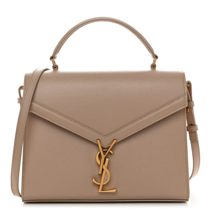 Saint Laurent Grain de Poudre Medium Classic Monogram Cassandra Top Handle Dark Beige 1 of 11
