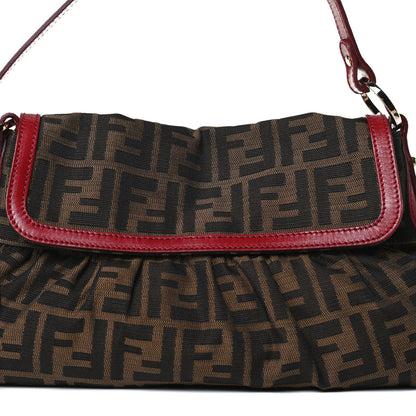 Fendi Zucca Cuoio Lucido Small Chef Shoulder Bag Tobacco Rosso Scuro 7 of 13