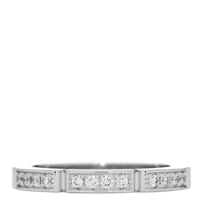 Cartier 18K White Gold Diamond Maillon Panthere Half Diamond Wedding Band Ring 51 5.75 1 of 4