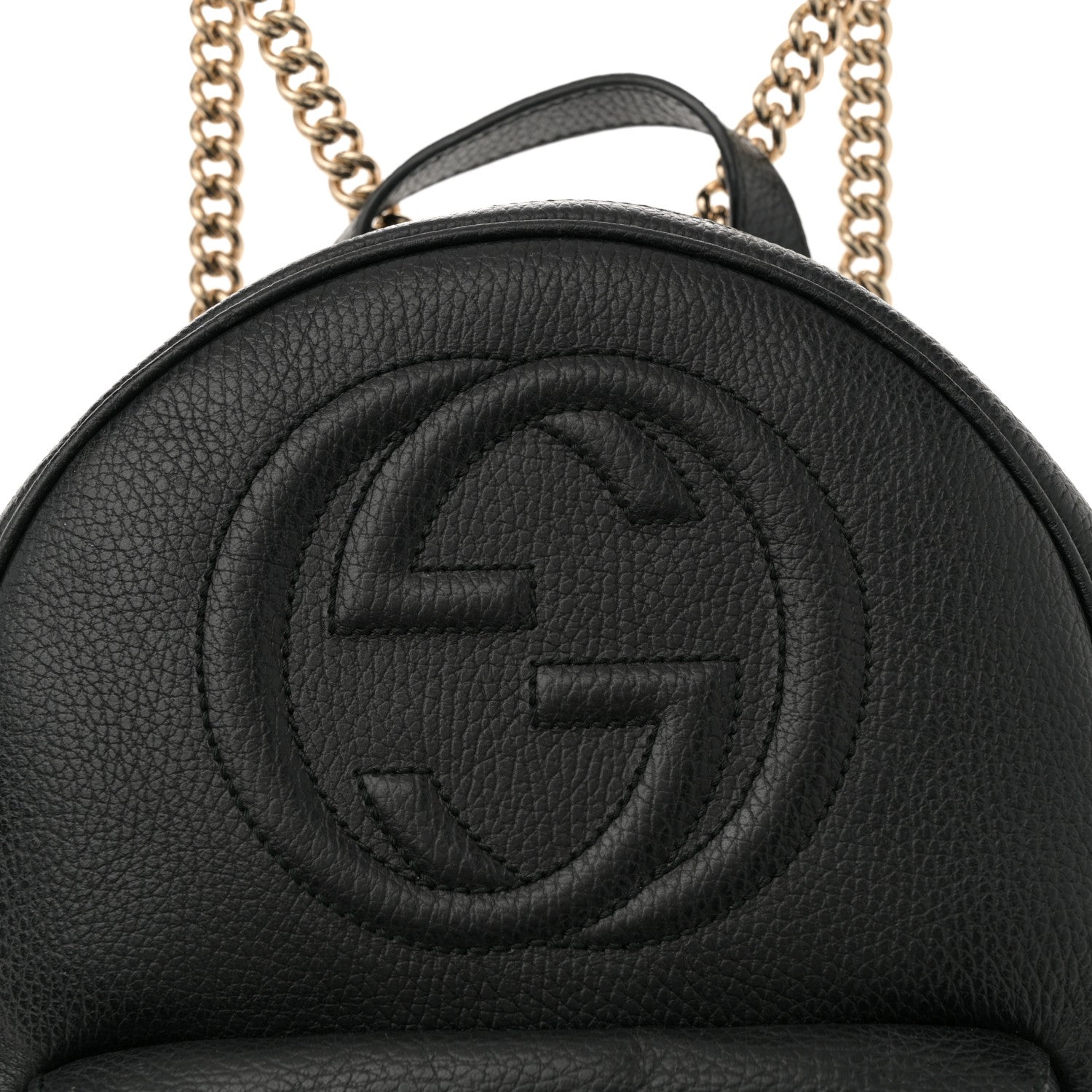 Gucci Pebbled Calfskin Soho Chain Backpack Black 8 of 12