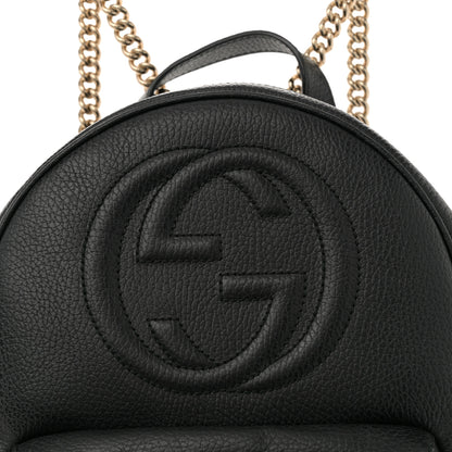 Gucci Pebbled Calfskin Soho Chain Backpack Black 8 of 12