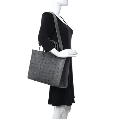 MCM Visetos Large Munchen Tote Grey 2 of 10