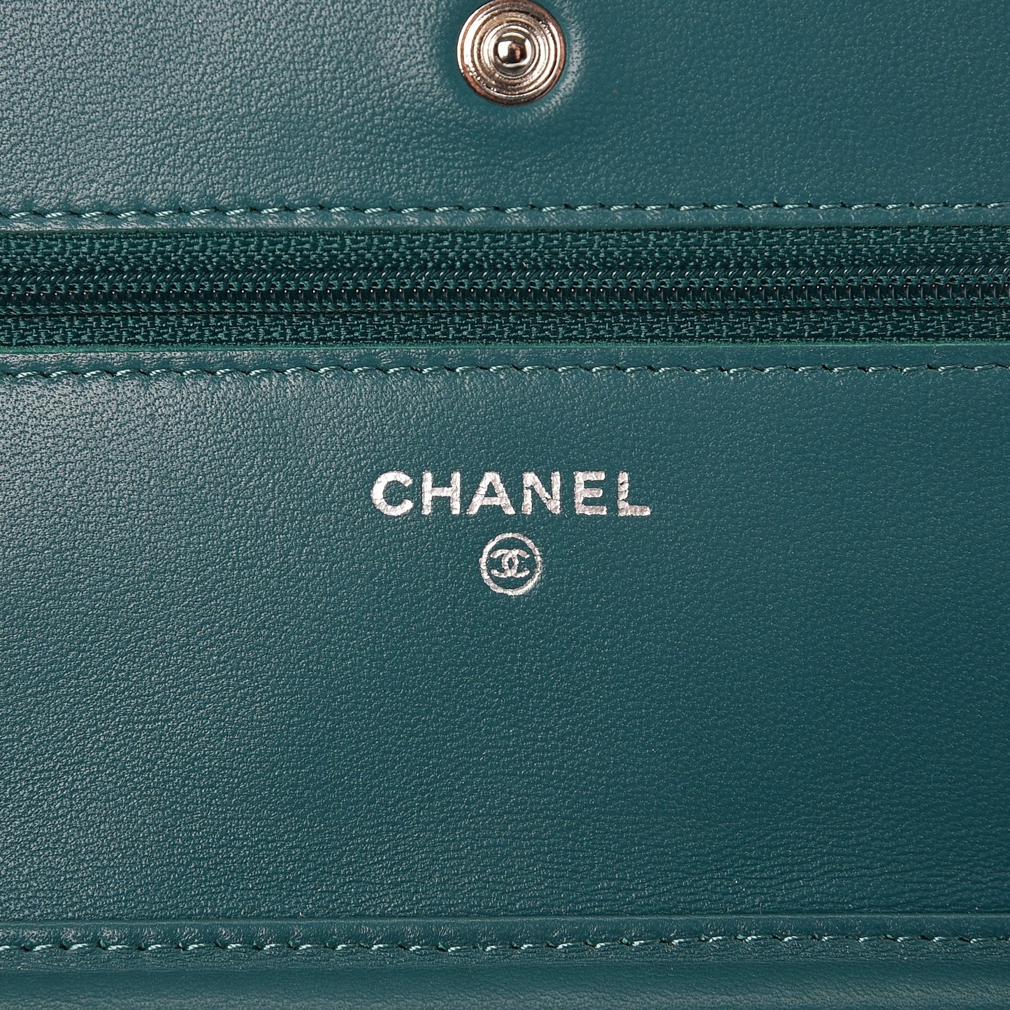 Lambskin Quilted Wallet On Chain WOC Blue