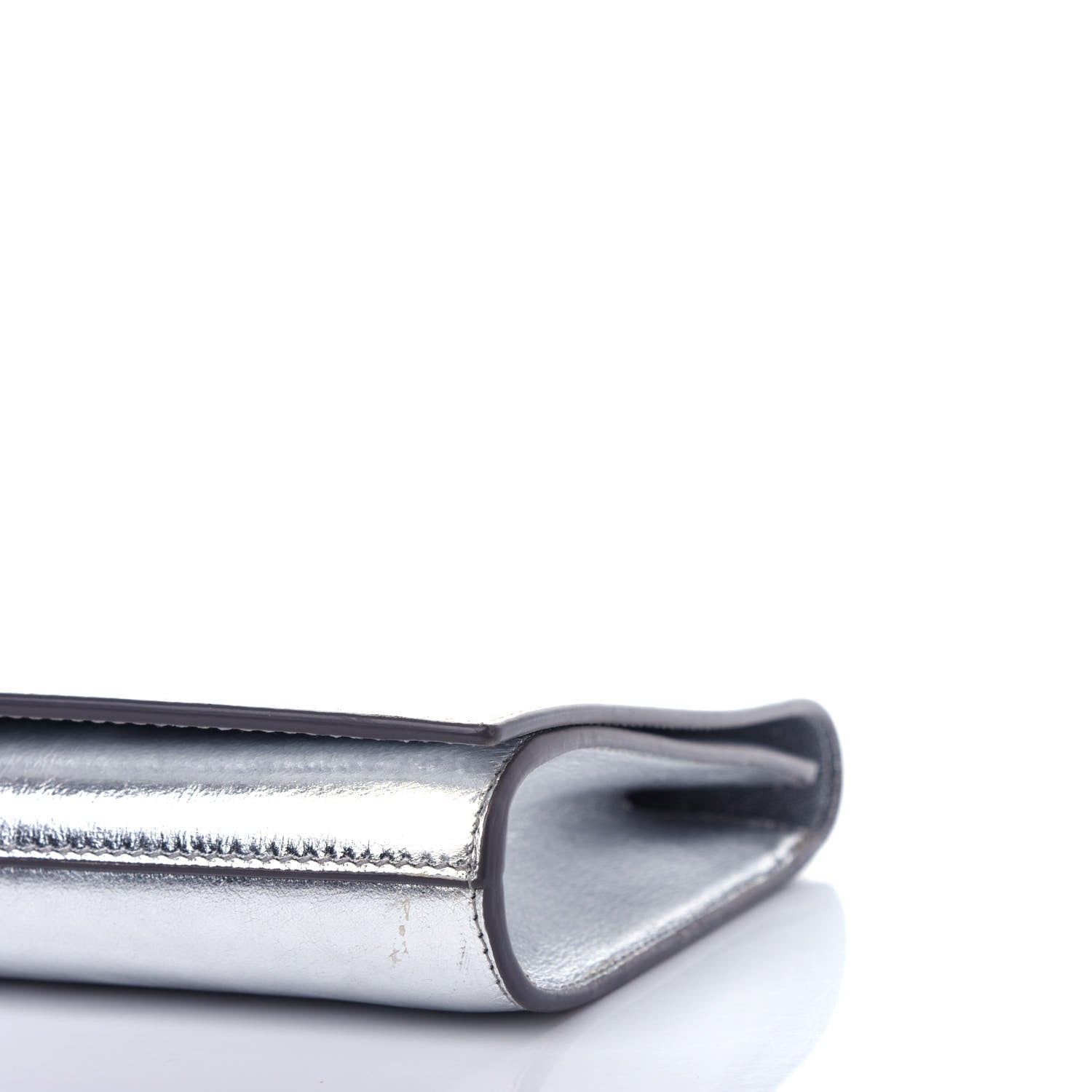 Saint Laurent Metallic Calfskin Monogram Large Belle De Jour Clutch Silver 8 of 9
