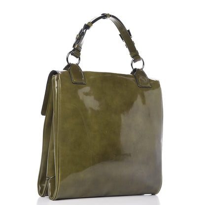 Prada Spazzolato Top Handle Militare Fume 3 of 15