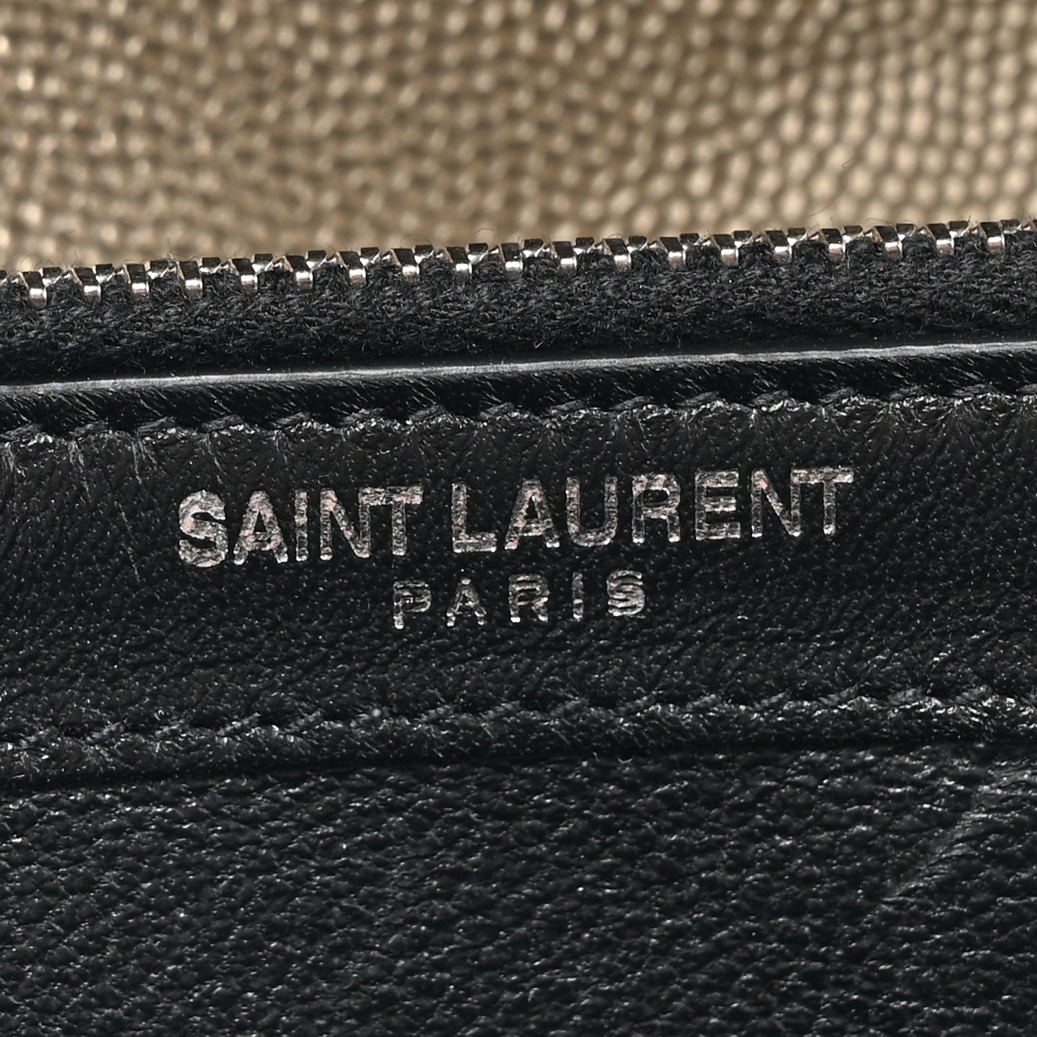 Saint Laurent Metallic Grain De Poudre Matelasse Chevron Monogram Chain Wallet Piombo 6 of 12