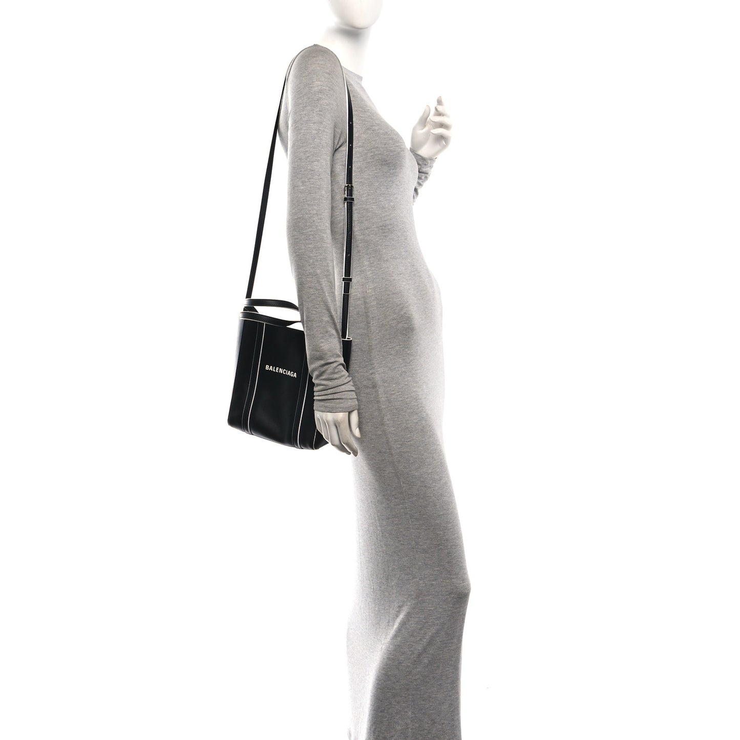 Smooth Calfskin Logo Double Sided XXS Everyday Tote Black White