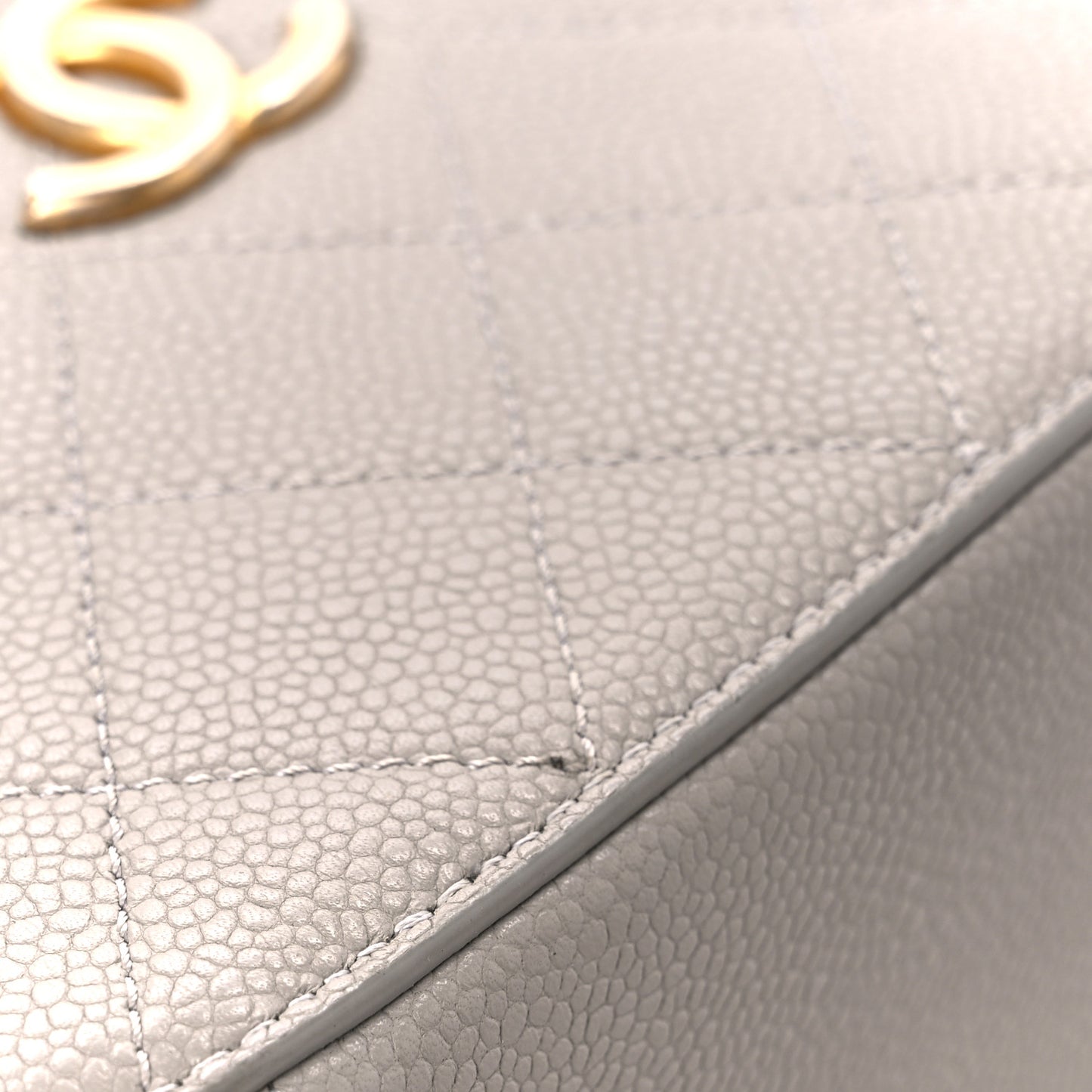 Caviar Quilted Small Camera Case Grey