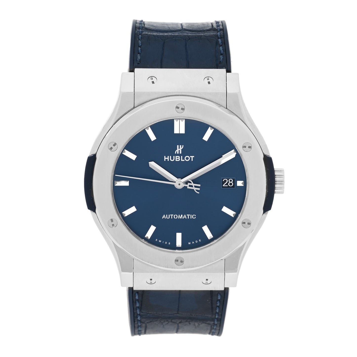 Titanium Alligator 45mm Classic Fusion Automatic Watch Blue 511.NX.7170.LR