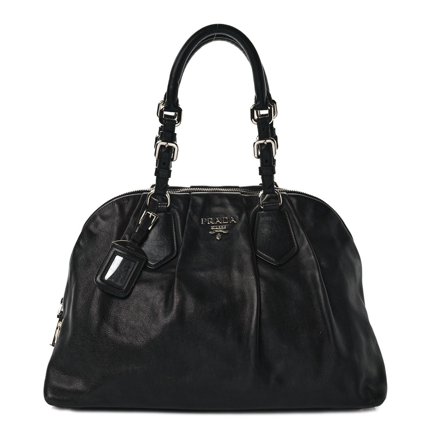 Soft Calf Pleated Tote Black