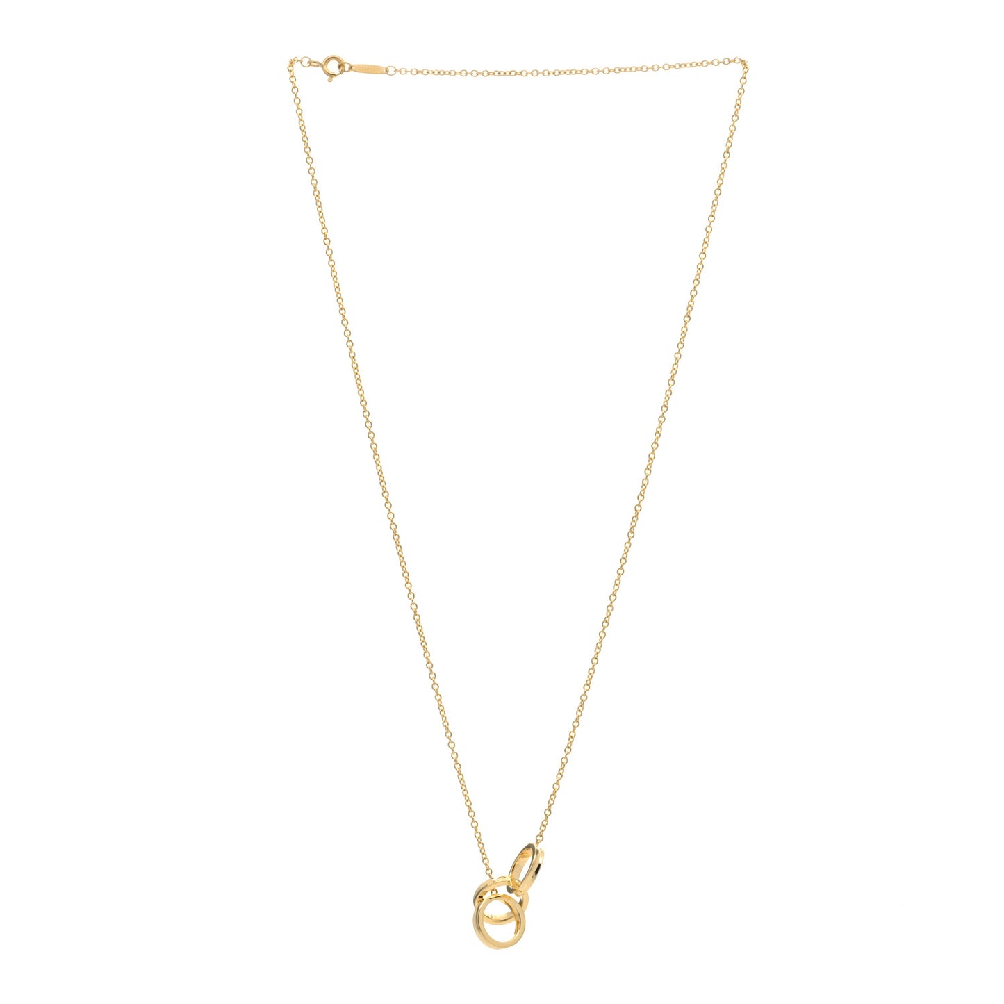 18K Yellow Gold 1837 Interlocking Circles Lariat Necklace