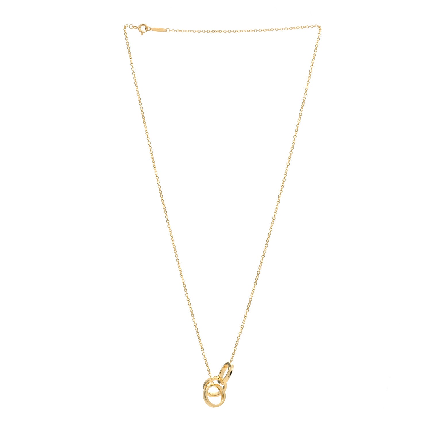 Tiffany 18K Yellow Gold 1837 Interlocking Circles Lariat Necklace 2 of 3