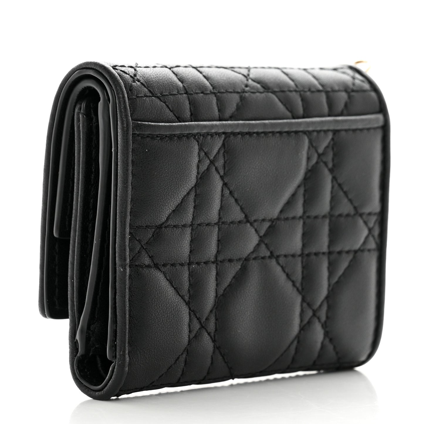 Lambskin Cannage Lady Dior Lotus Wallet Black
