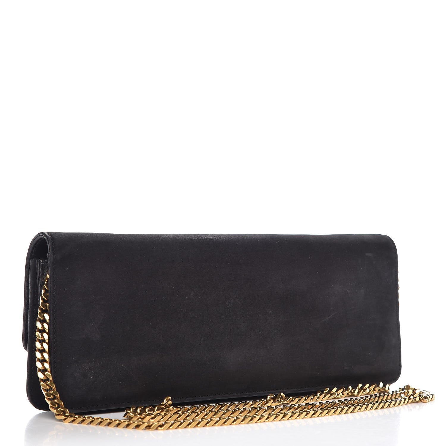 Gucci Suede Chain Clutch Black 3 of 9