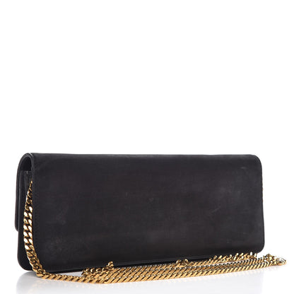 Gucci Suede Chain Clutch Black 3 of 9