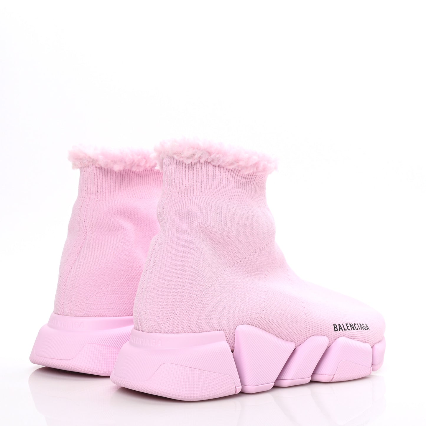 Technical 3D Recycled Knit Fake Fur Womens Speed 2.0 Sneakers 40 Monocolor Soft Pink