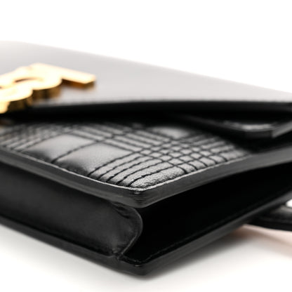 Burberry Smooth Calfskin Quilted Check TB Envelope Belt Bag Black 10 of 10