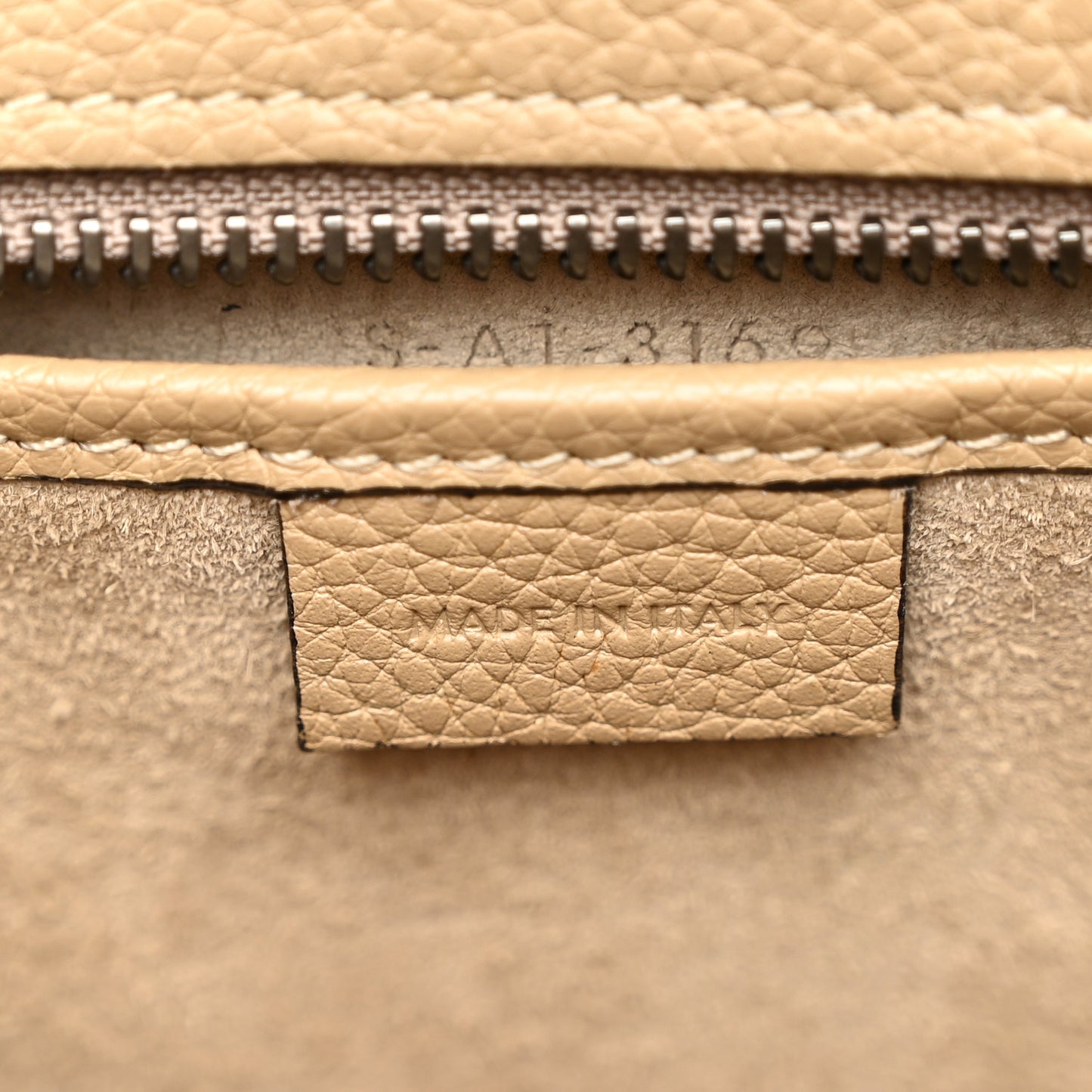 Drummed Calfskin Nano Luggage Dune