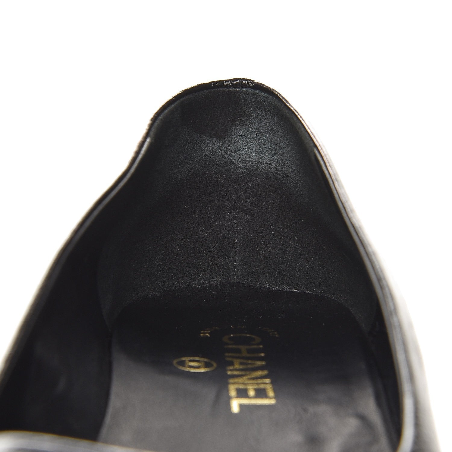 Chanel Glazed Calfskin Patent CC Cap Toe Ballerina Flats 40.5 Black 9 of 13