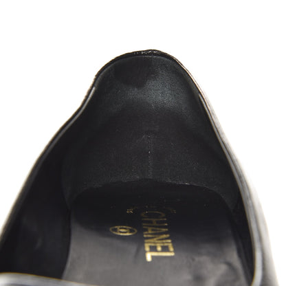 Chanel Glazed Calfskin Patent CC Cap Toe Ballerina Flats 40.5 Black 9 of 13
