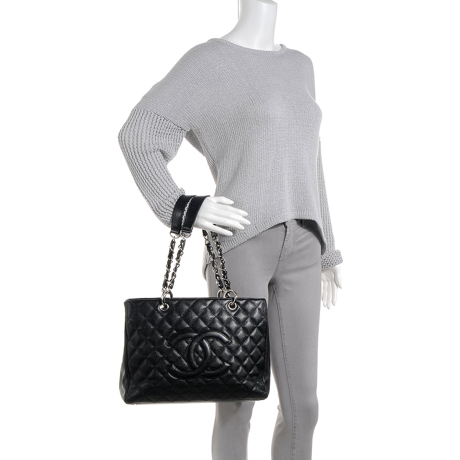 Chanel Caviar Grand Shopping Tote GST Black 2 of 7