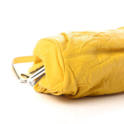 Dolce & Gabbana Calfskin Small Kiss Lock Frame Clutch Giallo 7 of 8