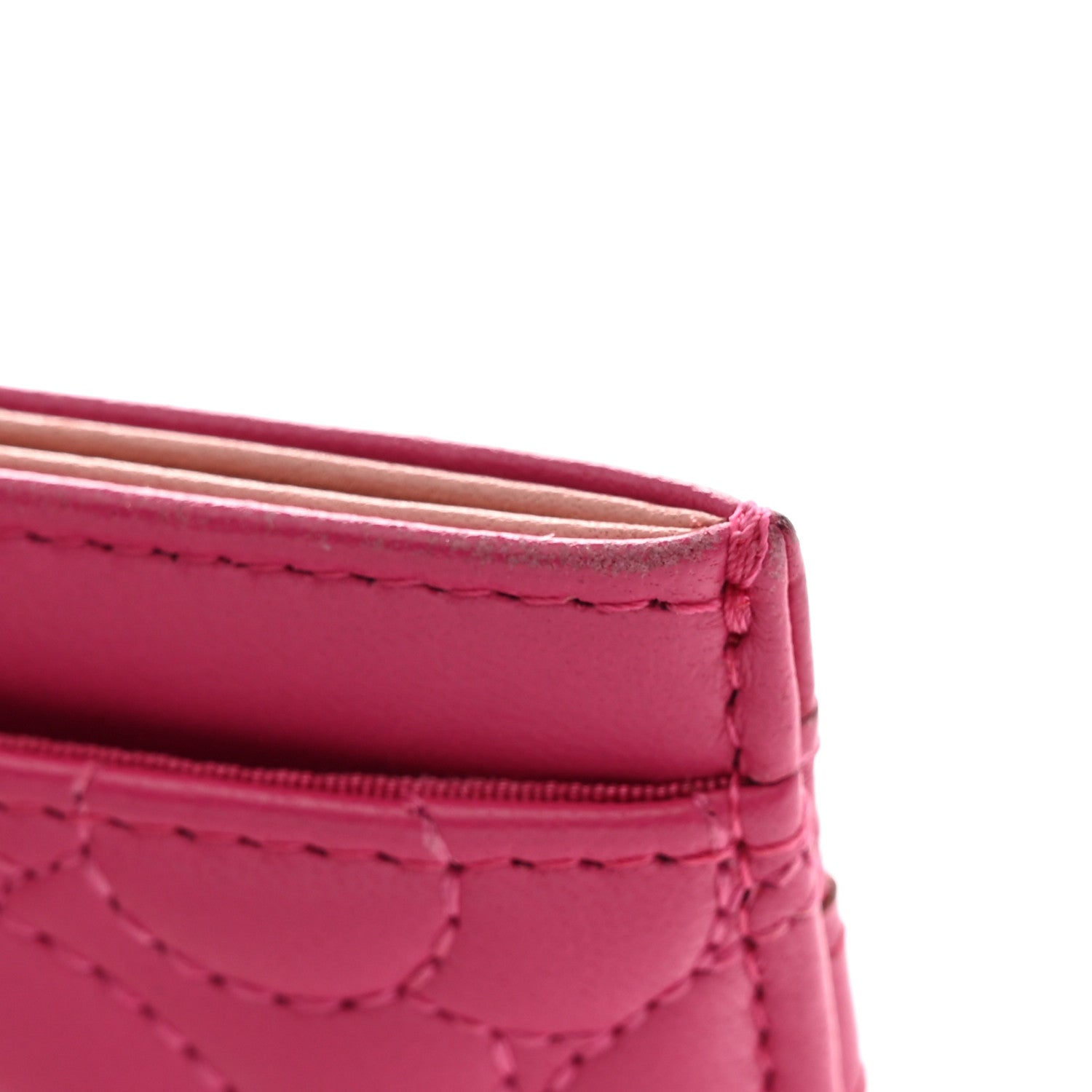 Chanel Lambskin Camellia Embossed Card Holder Fuchsia 11 of 13