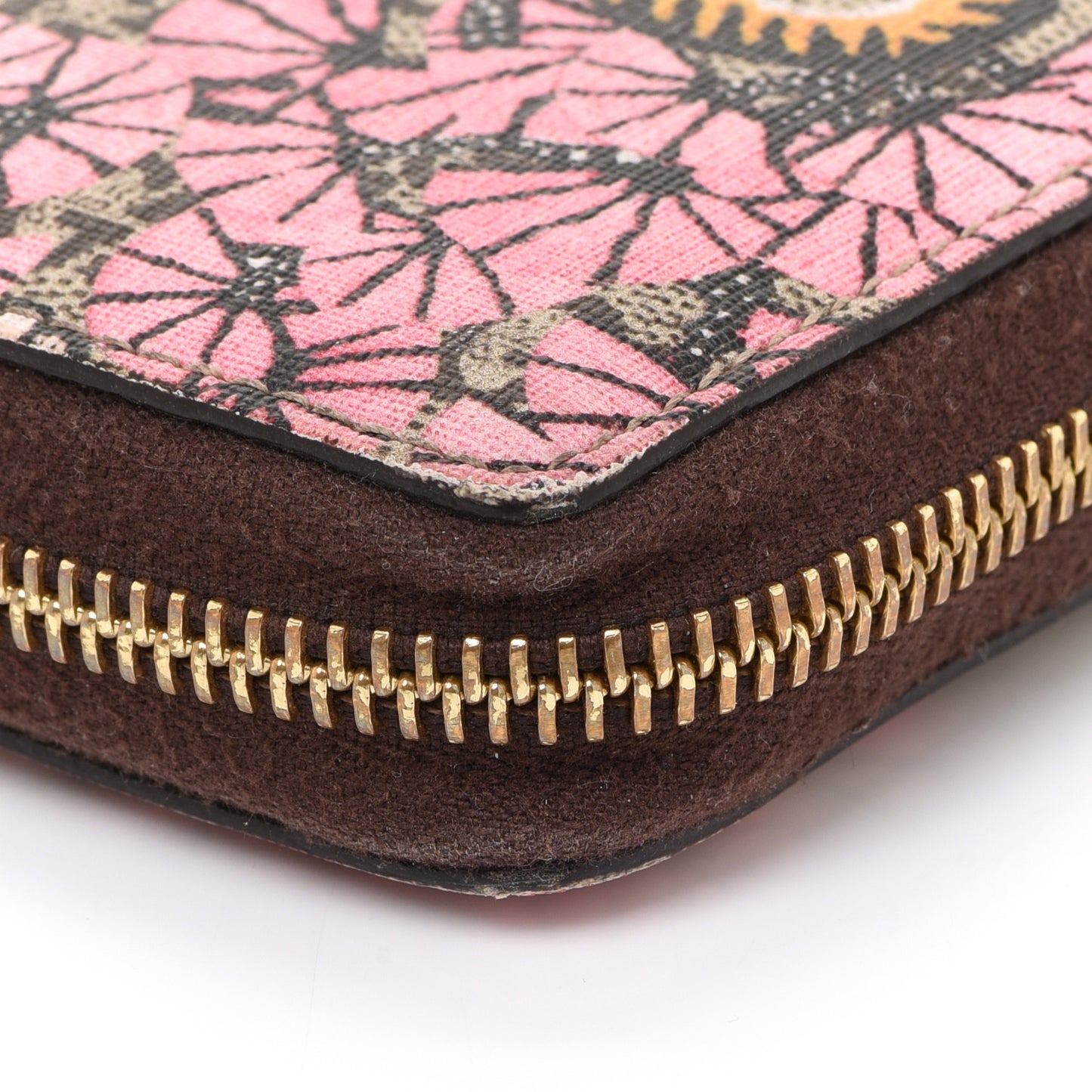 GG Supreme Monogram Bengal Zip Around Wallet Beige Pink