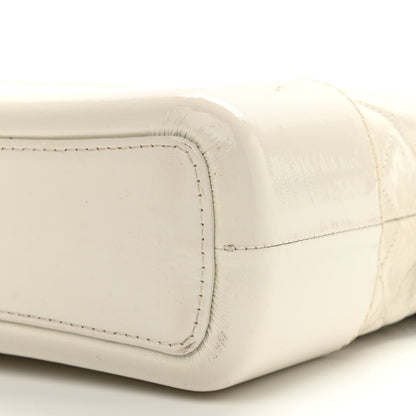 Chanel Patent Goatskin Quilted Medium Gabrielle Hobo White 11 of 16