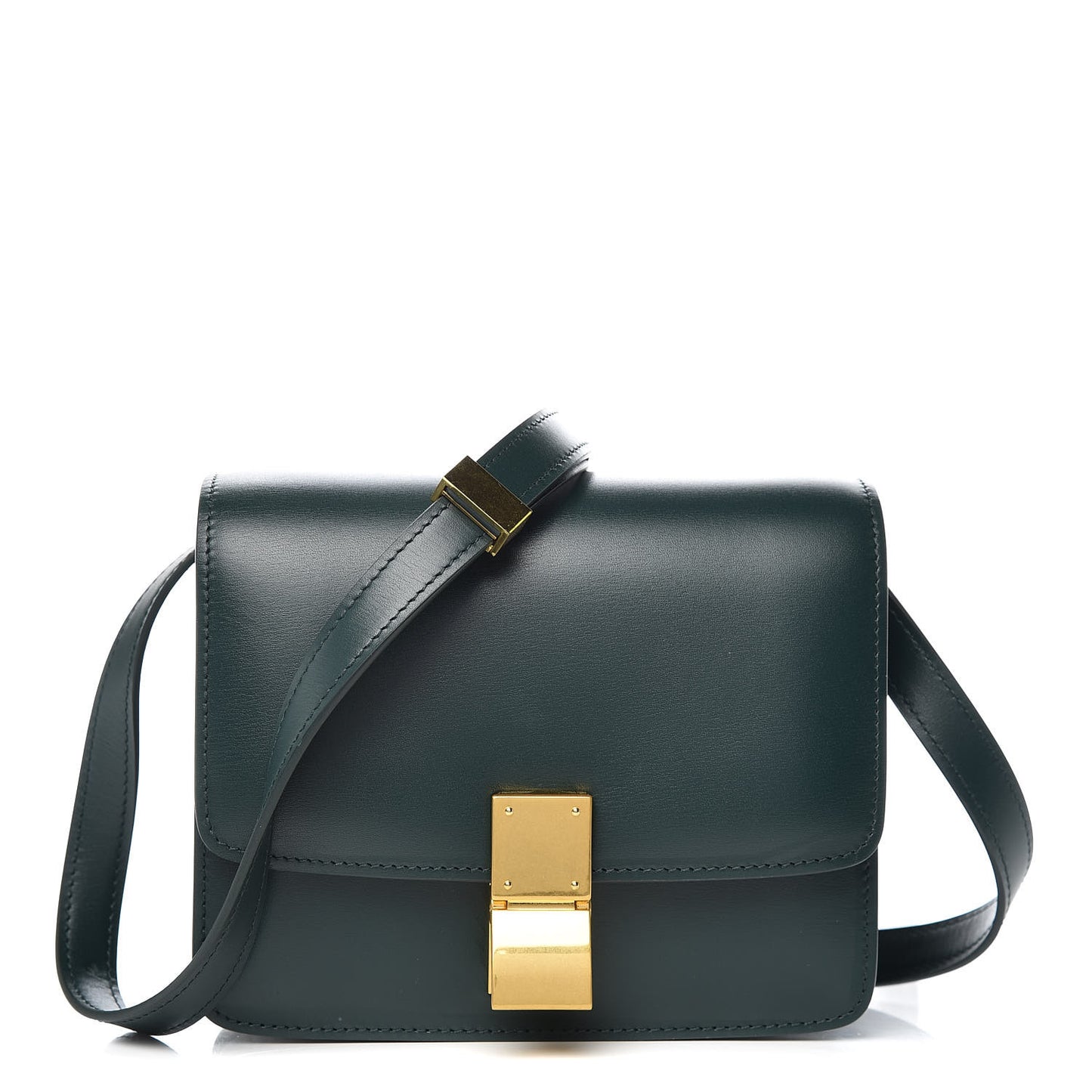 Box Calfskin Small Classic Box Flap Bag Light Emerald
