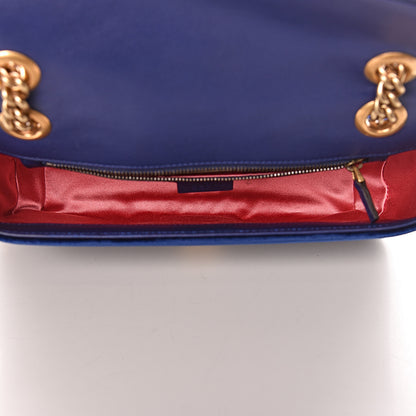 Gucci Velvet Matelasse Small GG Marmont Shoulder Bag Cobalt Blue 5 of 10