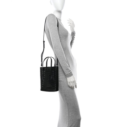 Alaia Calfskin Vienne Mina North South Tote  Black 2 of 9