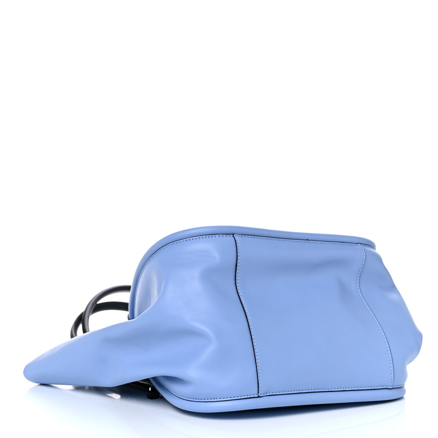 Calfskin Large Ruched Tote Sky Blue