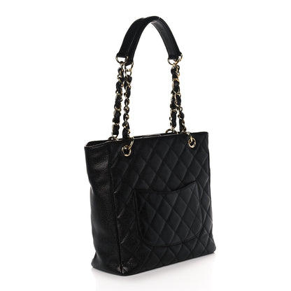 Chanel Caviar Quilted Petit Shopping Tote PST Black 3 of 10