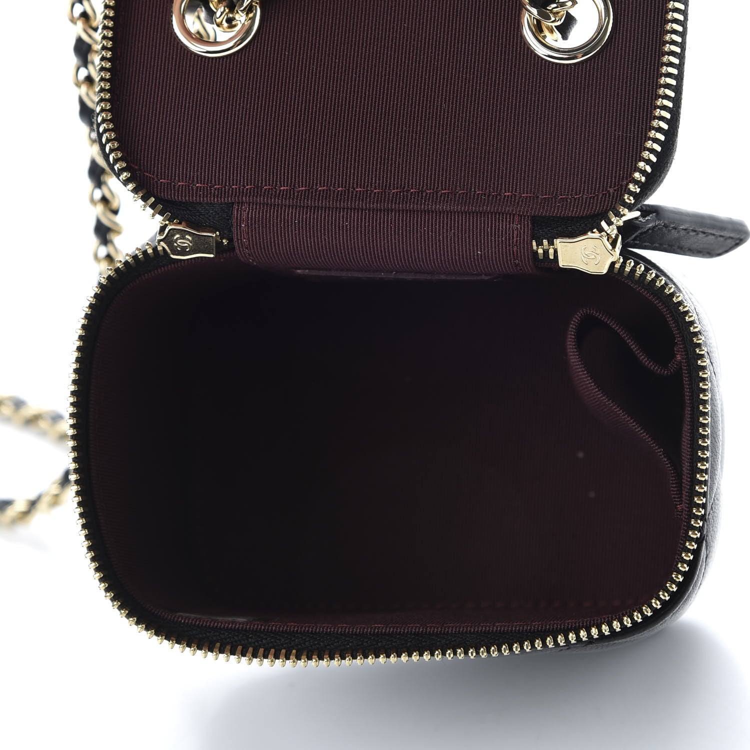 Chanel Lambskin Quilted Mini Vanity Case With Chain Black 7 of 20
