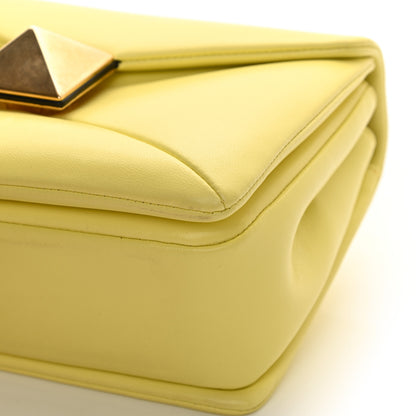 Valentino Garavani Nappa One Stud Chain Clutch Pale Yellow 10 of 12