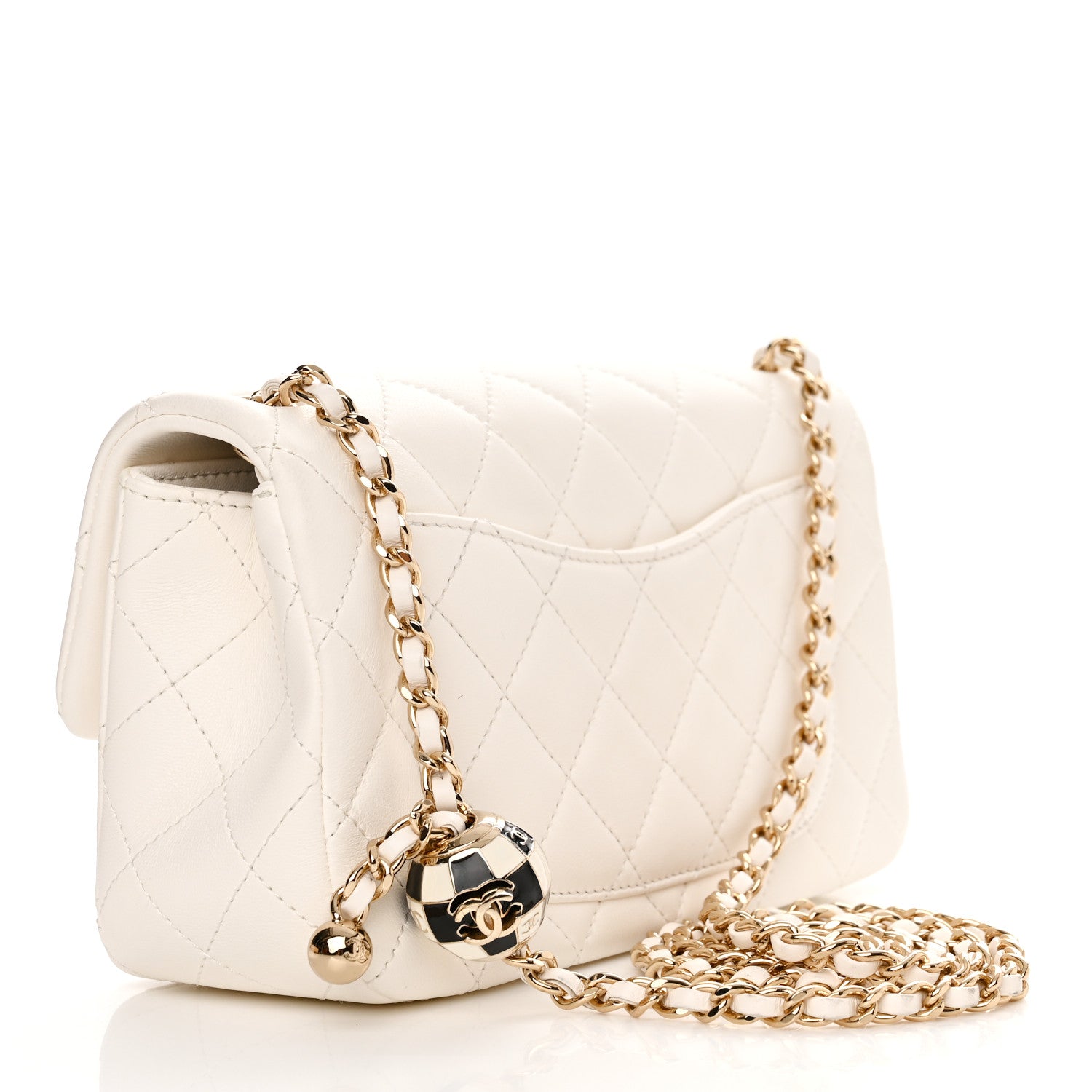 Chanel Lambskin Quilted Enamel Mini Rectangular Pearl Crush Flap White 3 of 11