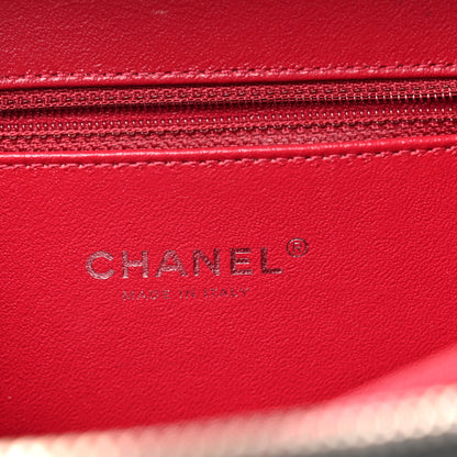 Chanel Caviar Quilted Striped Medium CC Filigree Vanity Case Black White 6 of 10