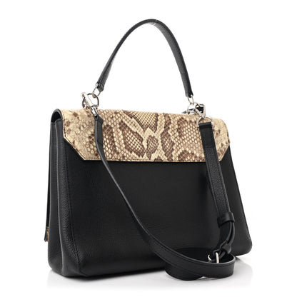 Louis Vuitton Snakeskin Lockme II Top Handle Black 3 of 12