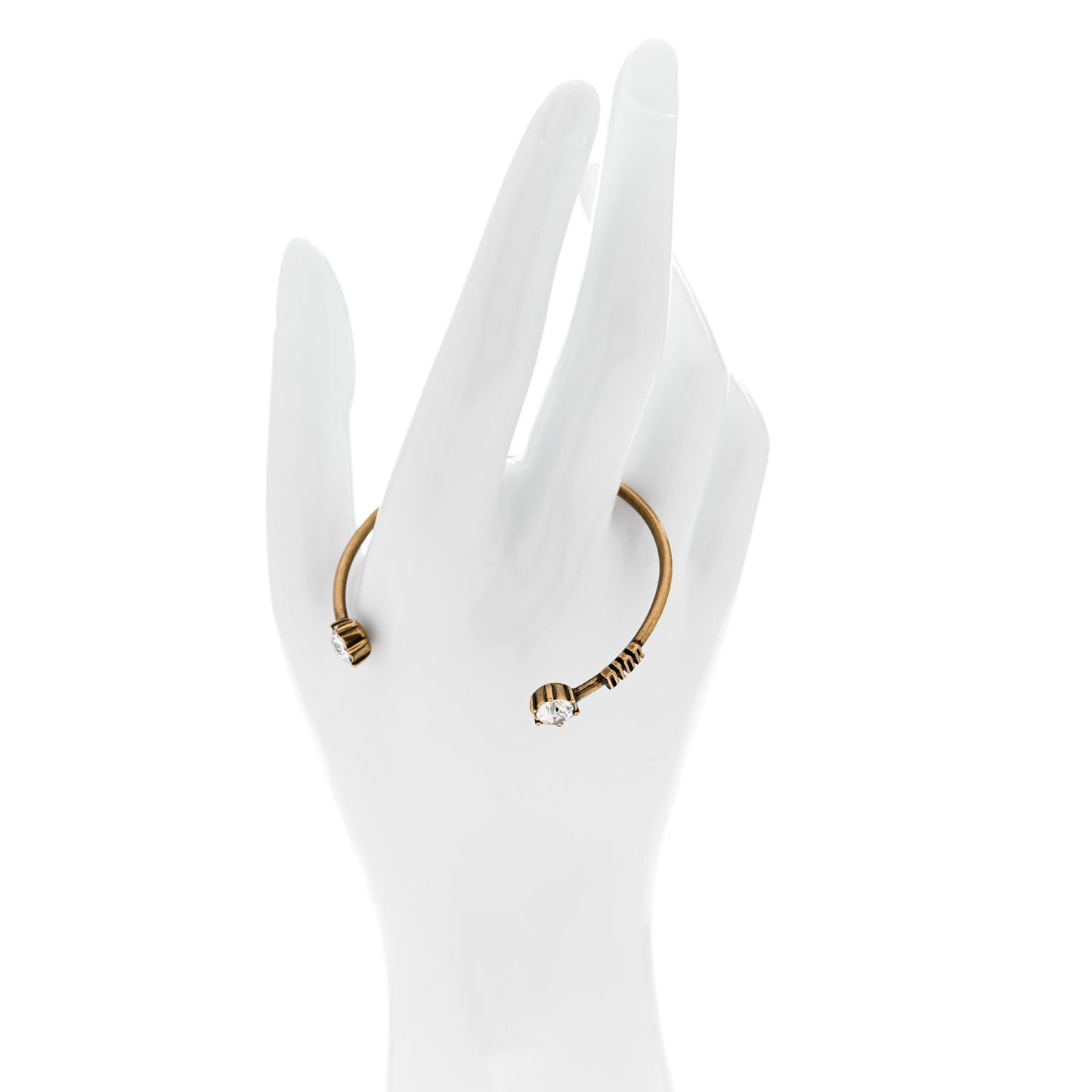Metal Crystal Dio(r)evolution Bracelet Cuff Gold