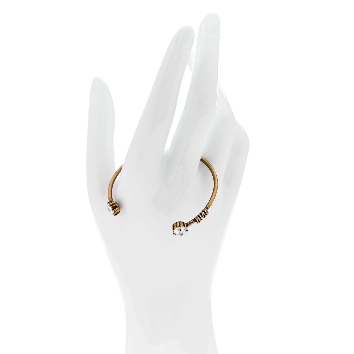 Christian Dior Metal Crystal Dio(r)evolution Bracelet Cuff Gold 2 of 4
